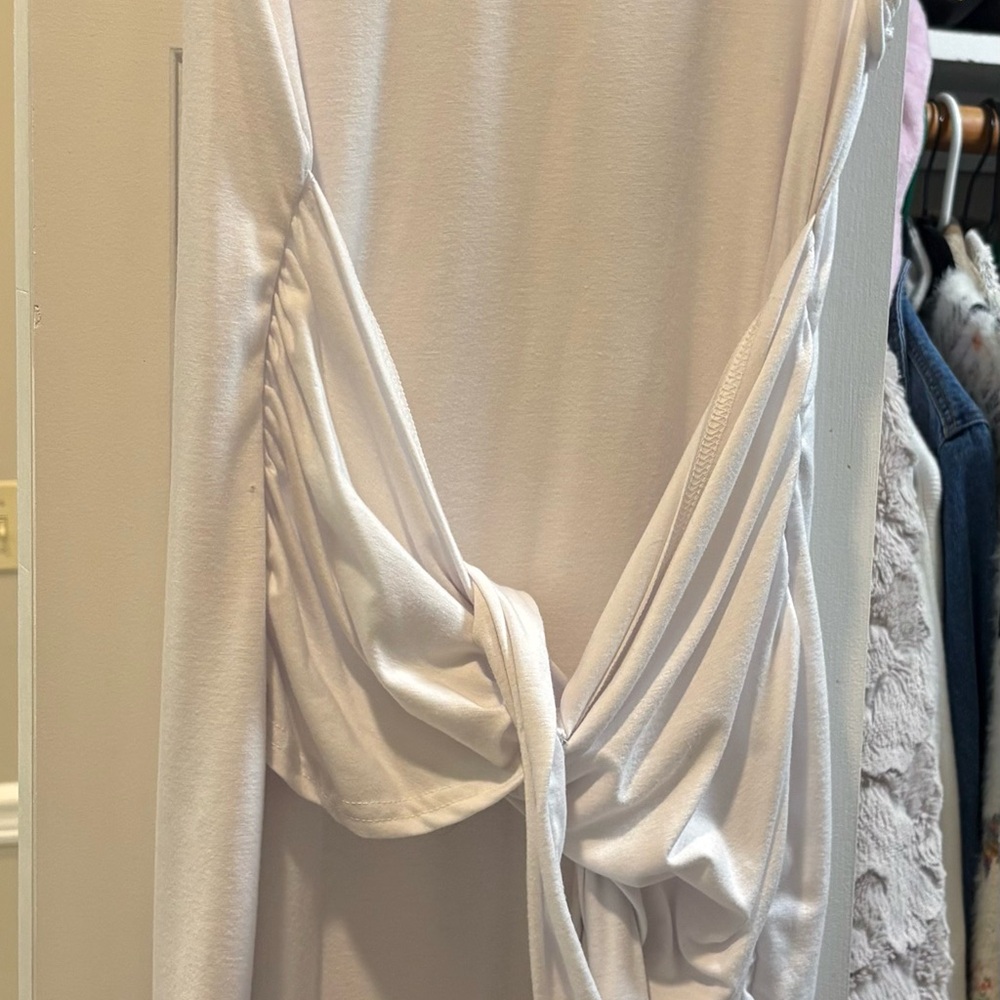 Amazon Soft Cream Draped Midi Dress